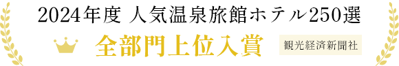 2024年度 人気温泉旅館ホテル250選 全部門入賞